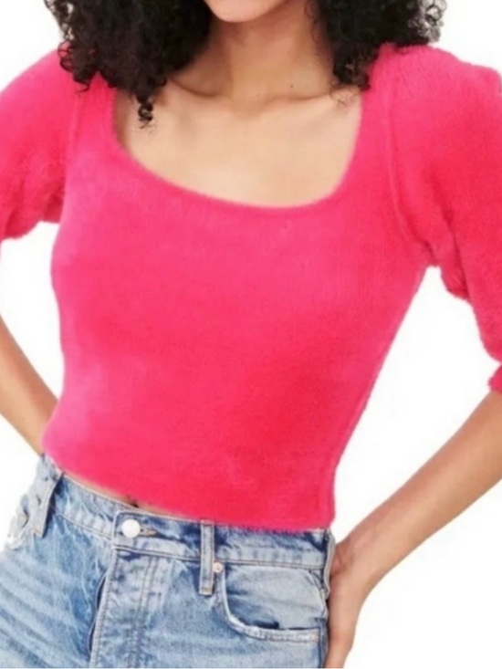Free People Tops - Free People Crop Top Hot Pink and Fuzzy